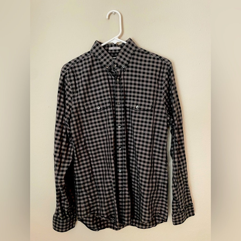 Black and Gray Long Sleeve Men’s Shirt